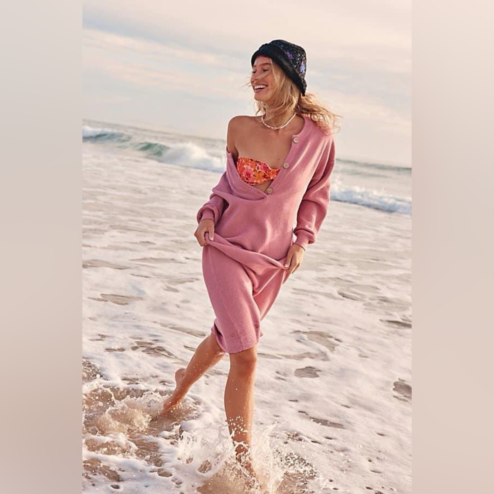 Hailee Sweater Midi in Smoked Pink